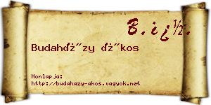Budaházy Ákos névjegykártya